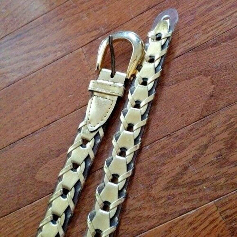 Vintage Women's Belt - Unusual Ladies Gold and Clear Belt - Size S/M